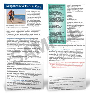 CANCER CARE - PATIENT EDUCATION CARDS