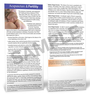 FERTILITY - PATIENT EDUCATION CARDS