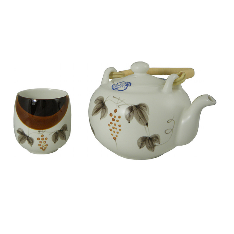 7 Piece Porcelain Tea Set;  Flower Pattern